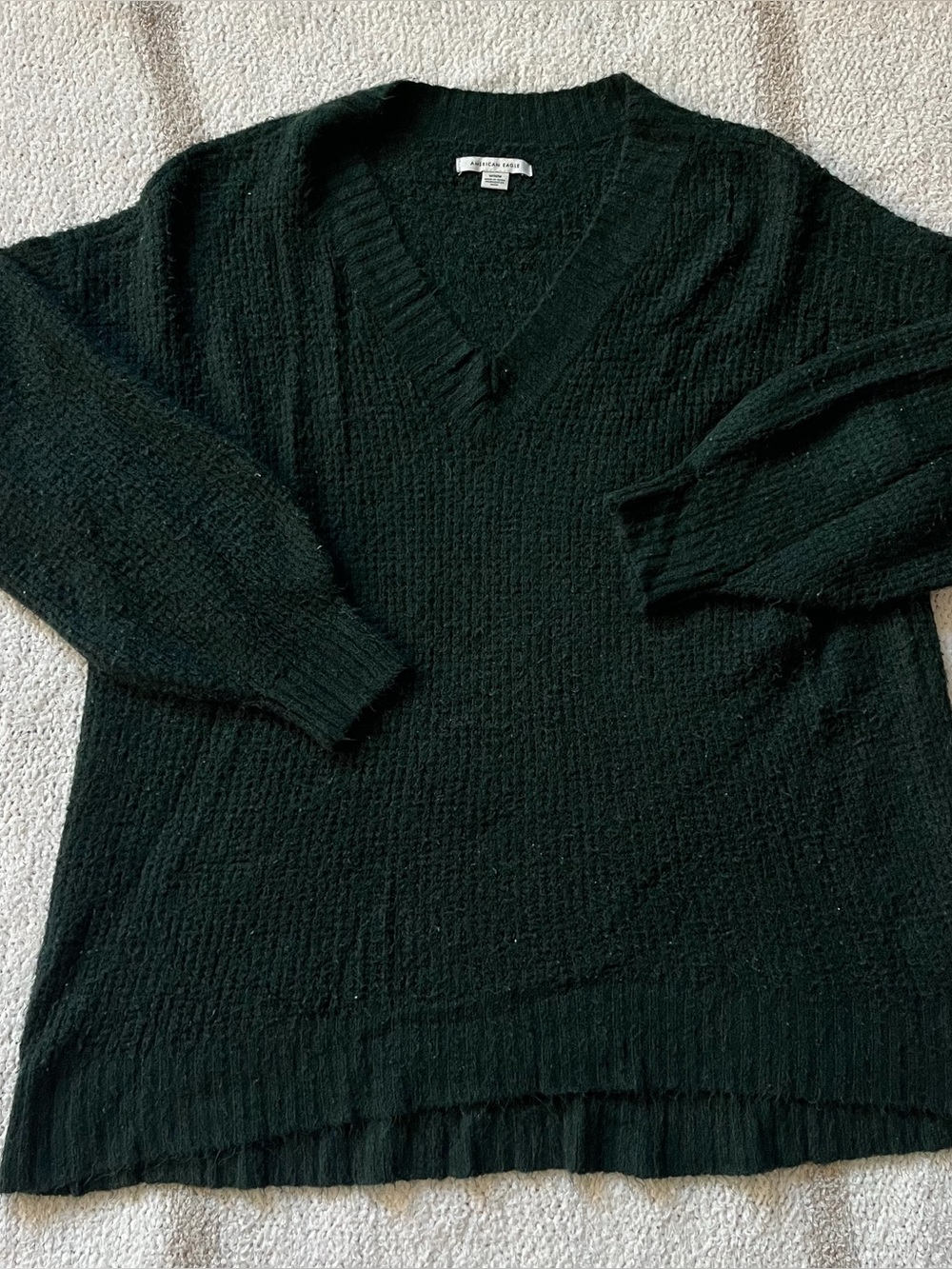 forest green American eagle oversize v neck sweater